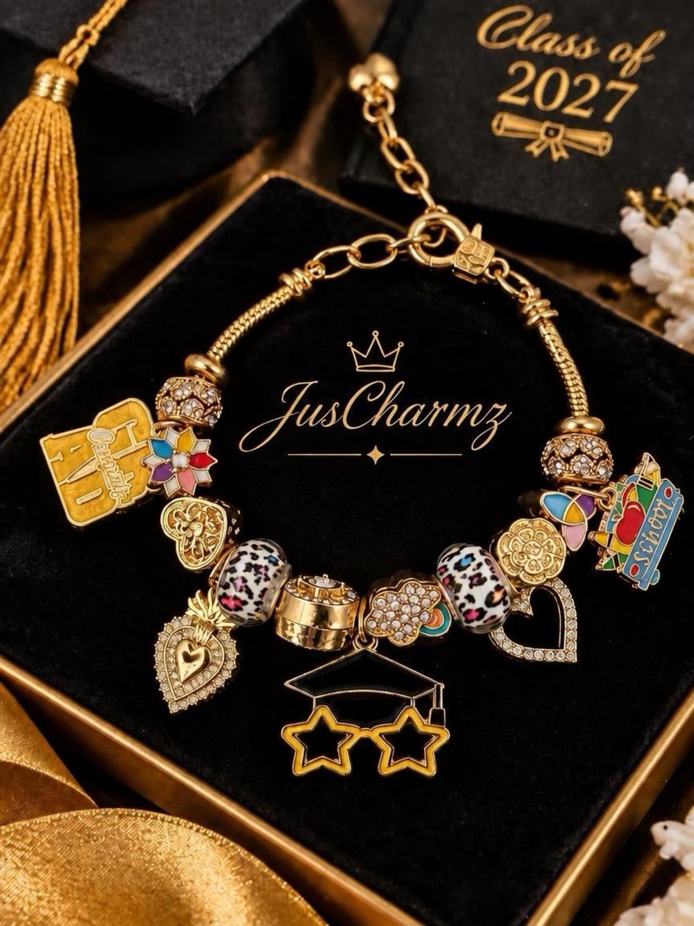 🎓 Class of 2027 Graduation Charm Bracelet - Gift ✨
